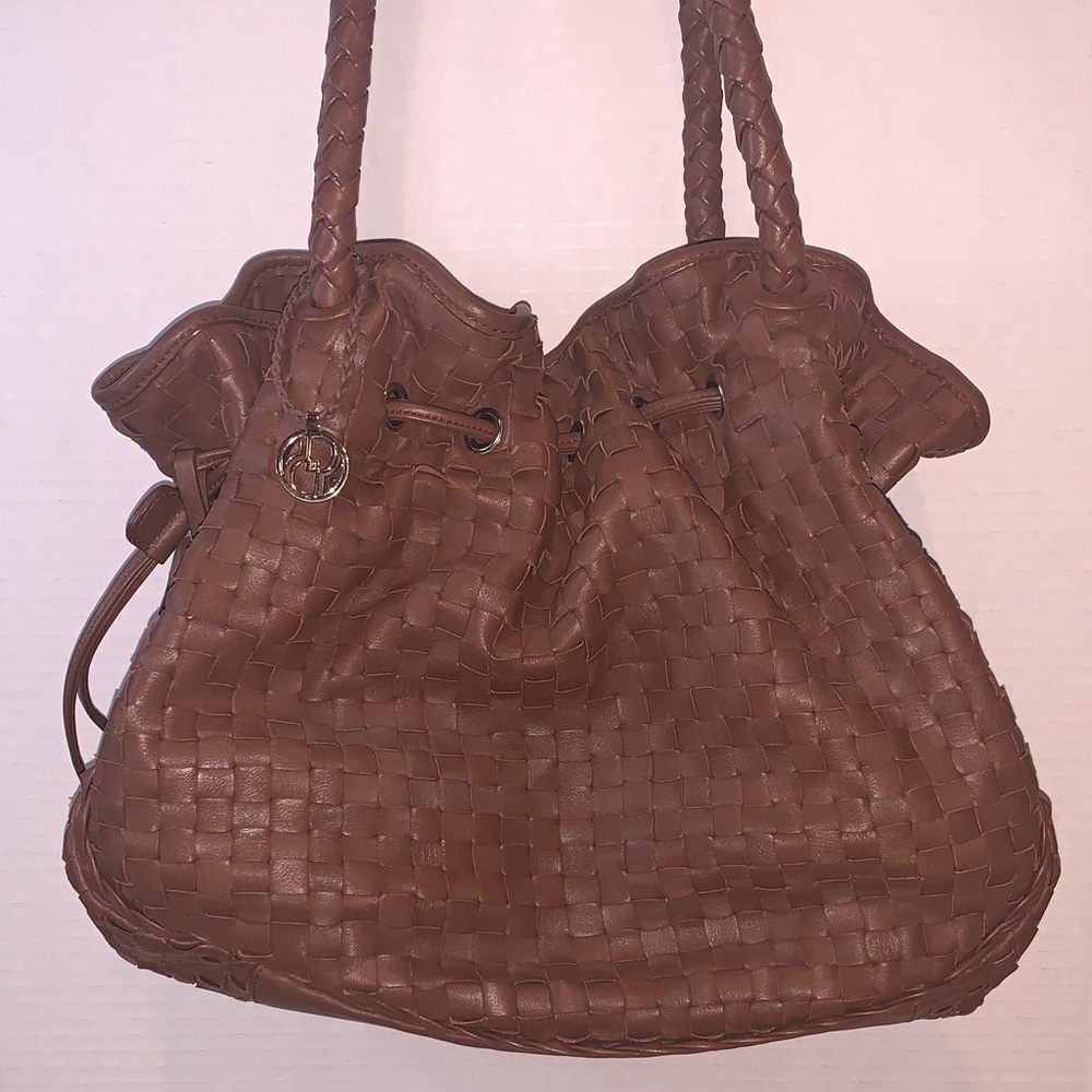 Elegant Brown Woven Shoulder Bag